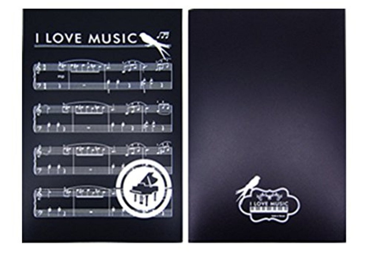 Music Themed 6 Pages Expand Piano Sheet Music File Folder Presentation - PartyErasers