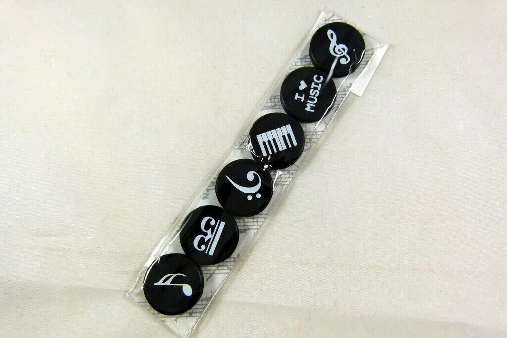 Music Themed 6 pieces 2.5cm dia Music Notes White Board Fridge Magnets - PartyErasers