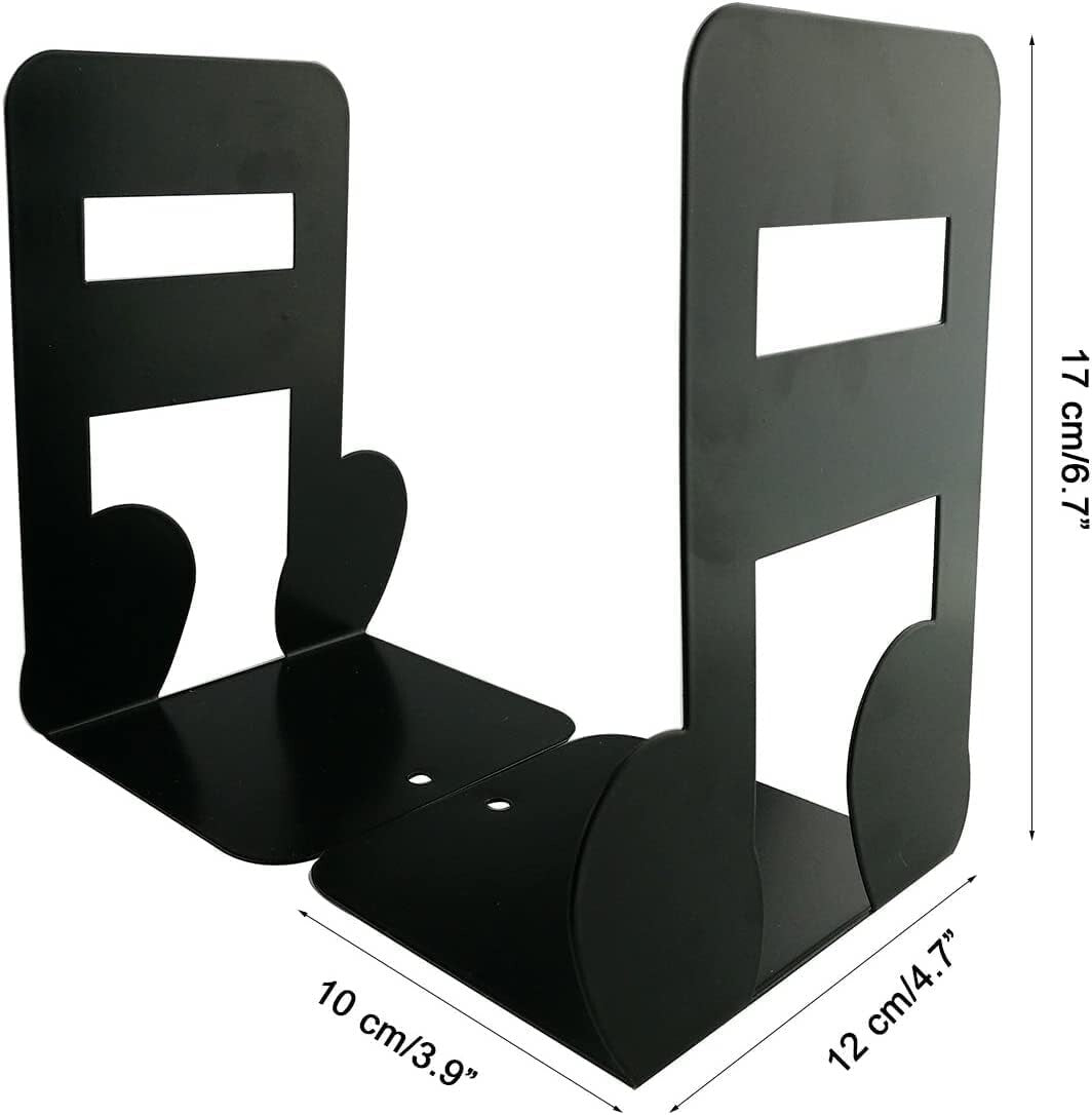 Music Themed A Pair of Semiquaver Solid Metal Book Stand Bookend For Music Lover - PartyErasers