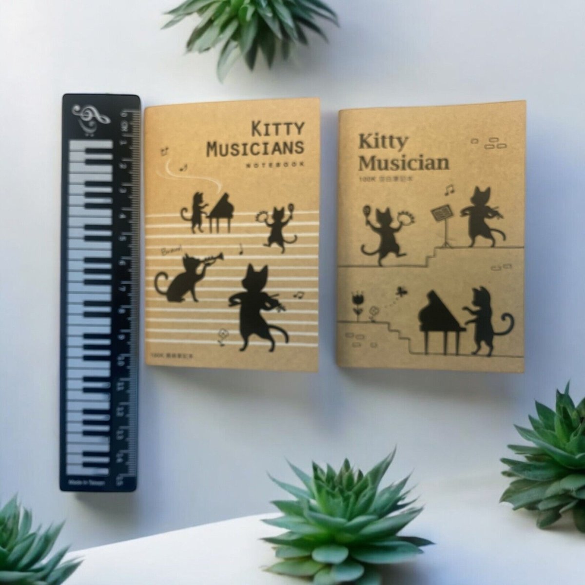 Music Themed A7 Kitty Musicians Mini Pocket Notebooks (Pack of 2) - PartyErasers