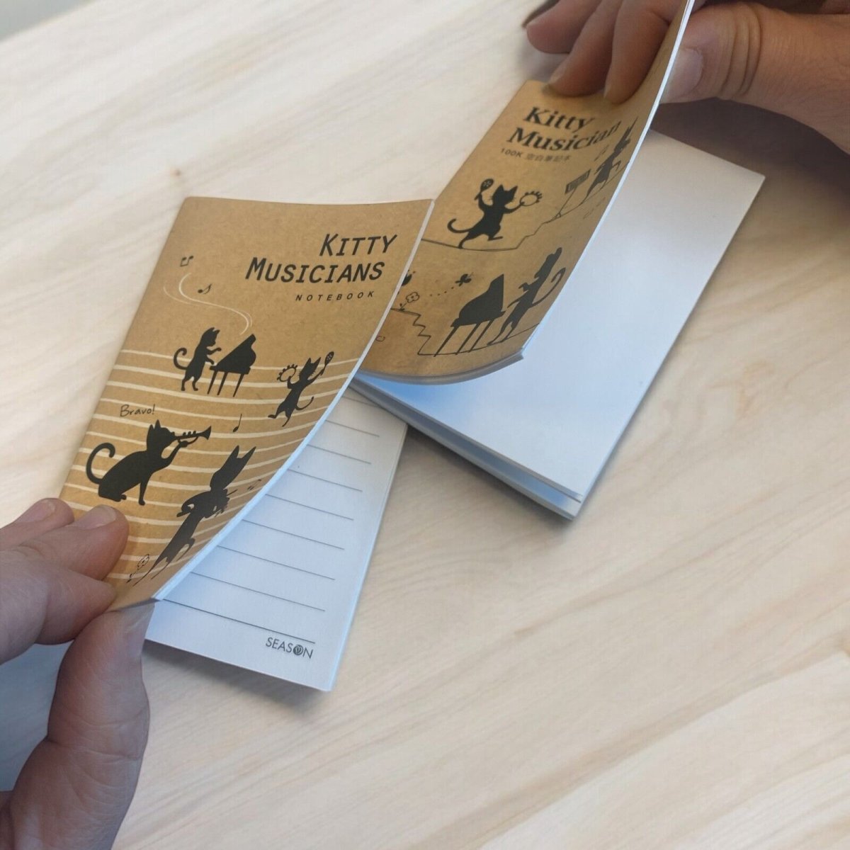 Music Themed A7 Kitty Musicians Mini Pocket Notebooks (Pack of 2) - PartyErasers