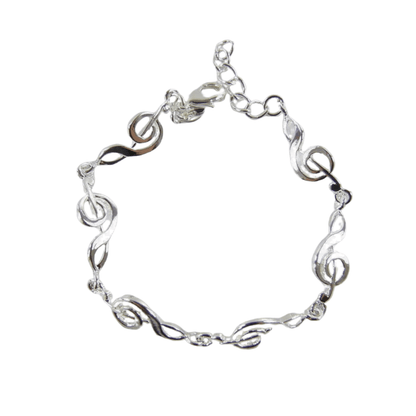 Music Themed Alloy Treble Clef Design Bracelet - Small Size - 18cm long - Chi... - PartyErasers