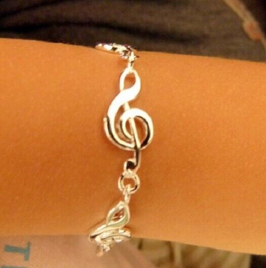 Music Themed Alloy Treble Clef Design Bracelet - Small Size - 18cm long - Chi... - PartyErasers