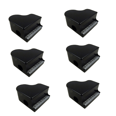 Music Themed Black Piano Shape Pencil Sharpeners - Black (Pack of 6) - PartyErasers
