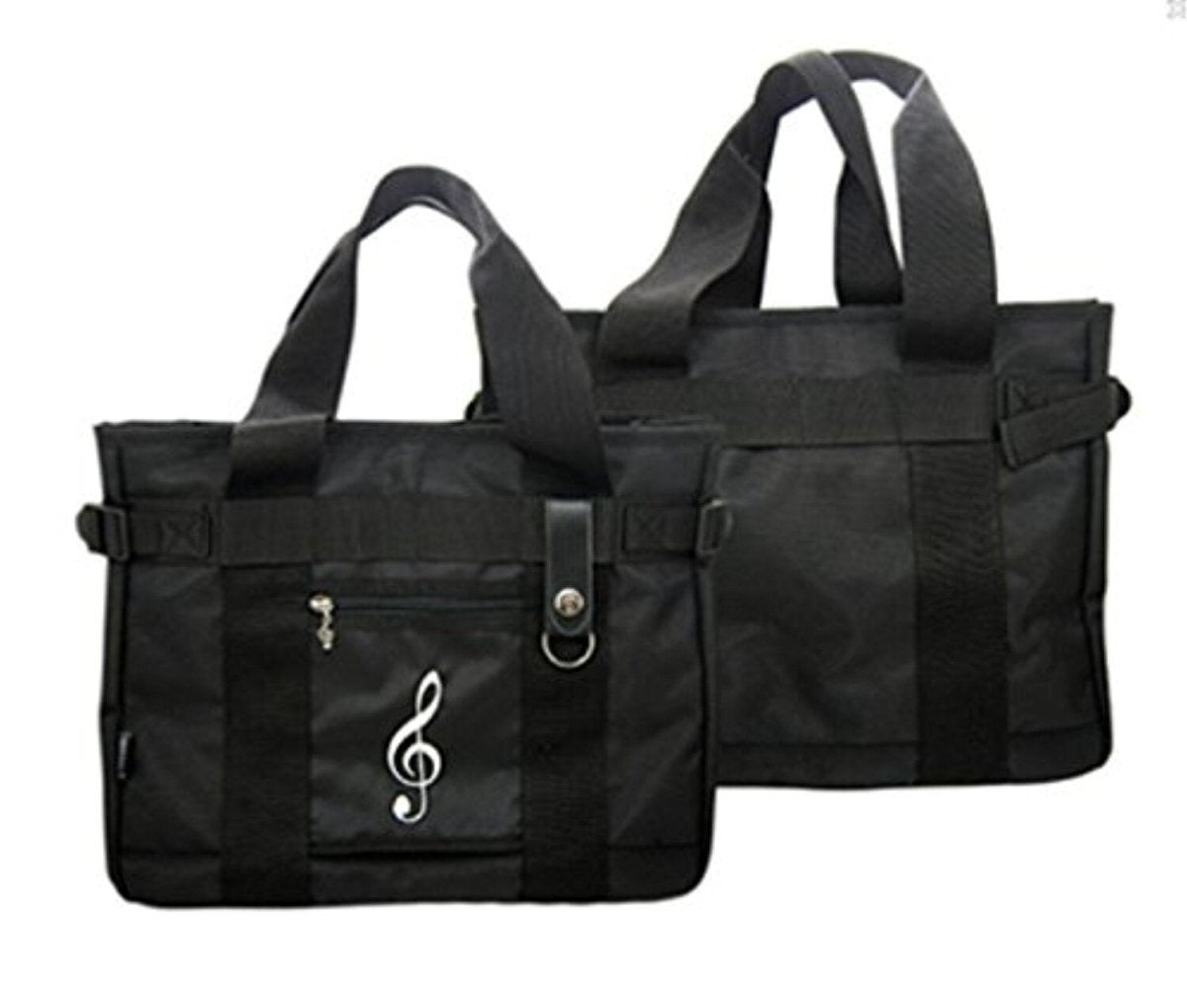 Music Themed Briefcase work bag - Treble Clef (Black) - PartyErasers