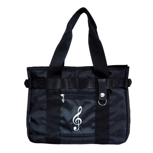Music Themed Briefcase work bag - Treble Clef (Black) - PartyErasers