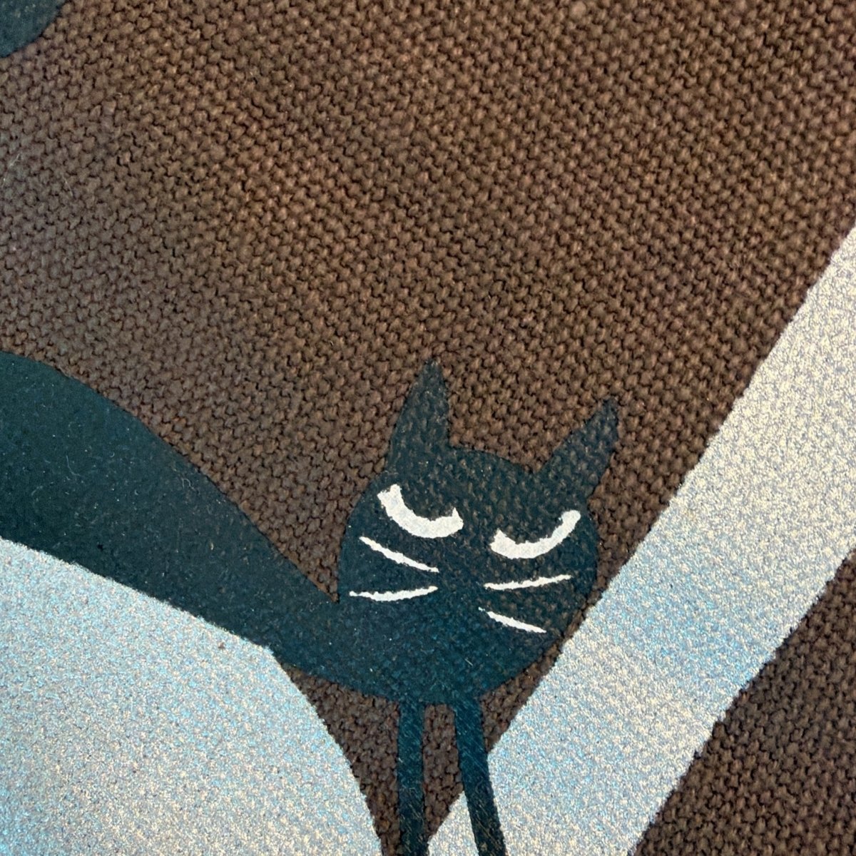 Music Themed Brown Tote Bag with Black Cat and Music Note - PartyErasers