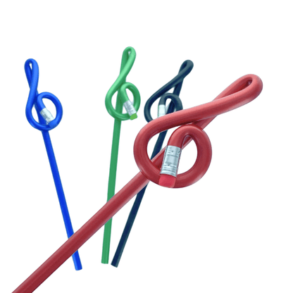 Music Themed Colourful Treble Clef Shape Pencils 4 pieces set - PartyErasers
