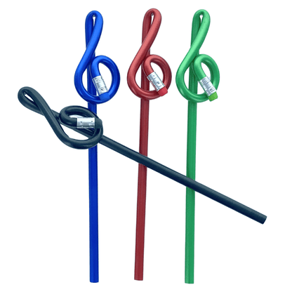 Music Themed Colourful Treble Clef Shape Pencils 4 pieces set - PartyErasers