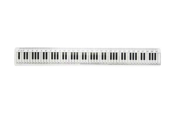 Music Themed Design 30cm Long Ruler - Keyboard (Transparent) - PartyErasers
