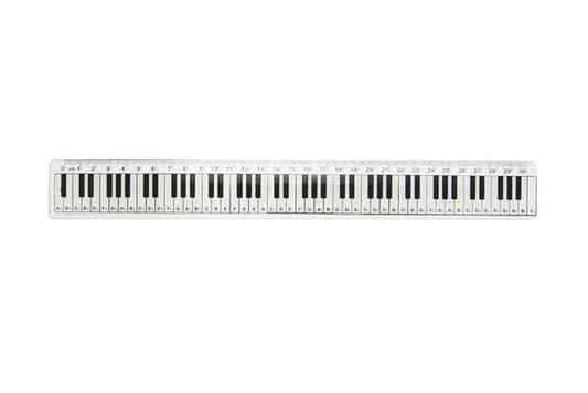 Music Themed Design 30cm Long Ruler - Keyboard (Transparent) - PartyErasers