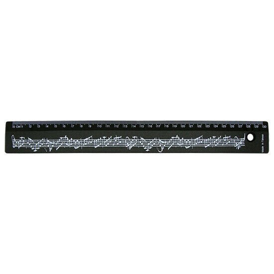 Music Themed Design 30cm Long Ruler - Musical Notes (Black) - PartyErasers