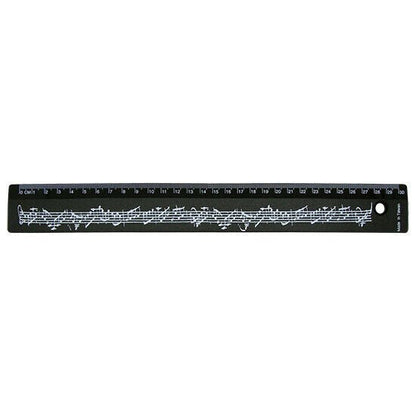 Music Themed Design 30cm Long Ruler - Musical Notes (Black) - PartyErasers