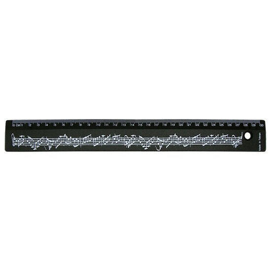 Music Themed Design 30cm Long Ruler - Musical Notes (Black) - PartyErasers