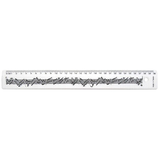Music Themed Design 30cm Long Ruler - Musical Notes (White) - PartyErasers
