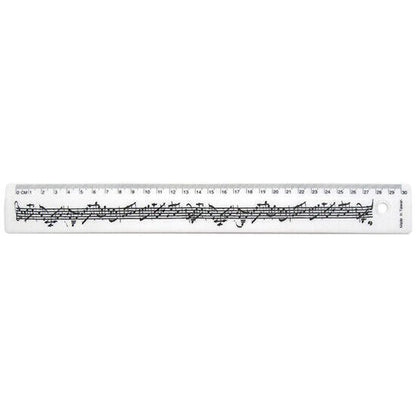 Music Themed Design 30cm Long Ruler - Musical Notes (White) - PartyErasers