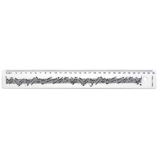 Music Themed Design 30cm Long Ruler - Musical Notes (White) - PartyErasers