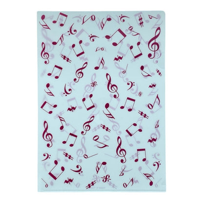 Music Themed Design A4 L Shape Folder Plastic Documents File Folder - PartyErasers