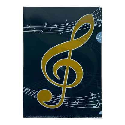 Music Themed Design A4 L Shape Folder Plastic Documents File Folder - PartyErasers