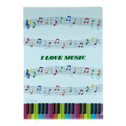 Music Themed Design A4 L Shape Folder Plastic Documents File Folder - PartyErasers