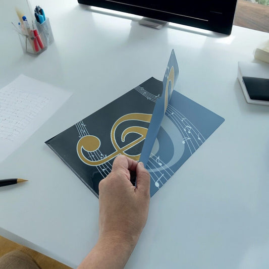 Music Themed Design A4 L Shape Folder Plastic Documents File Folder - PartyErasers