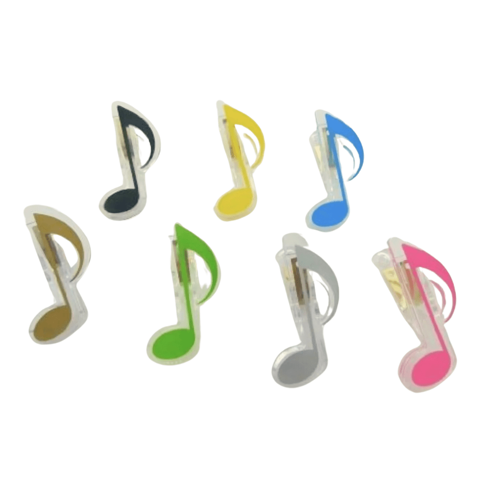 Music Themed Eighth Note Shape Paper Clips (5 pieces Assorted Random Colours) - PartyErasers