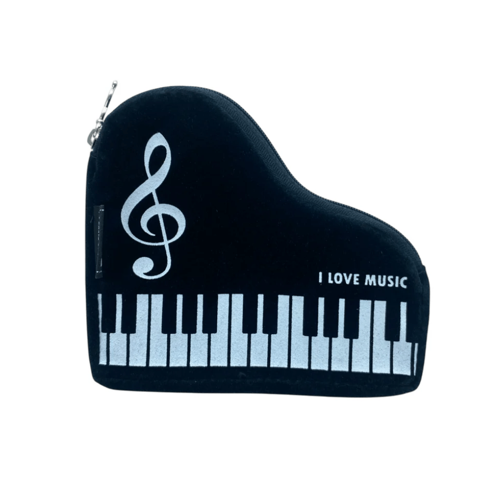 Music Themed Grand Piano shape Keyboard Design Coin Purse - PartyErasers