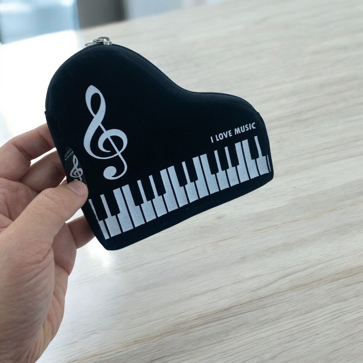 Music Themed Grand Piano shape Keyboard Design Coin Purse - PartyErasers