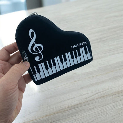 Music Themed Grand Piano shape Keyboard Design Coin Purse - PartyErasers