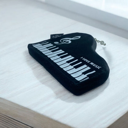 Music Themed Grand Piano shape Keyboard Design Coin Purse - PartyErasers