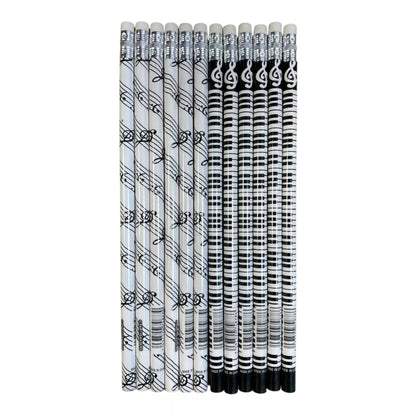 Music Themed HB Pencils (12pcs) Stationery Music Gifts - PartyErasers