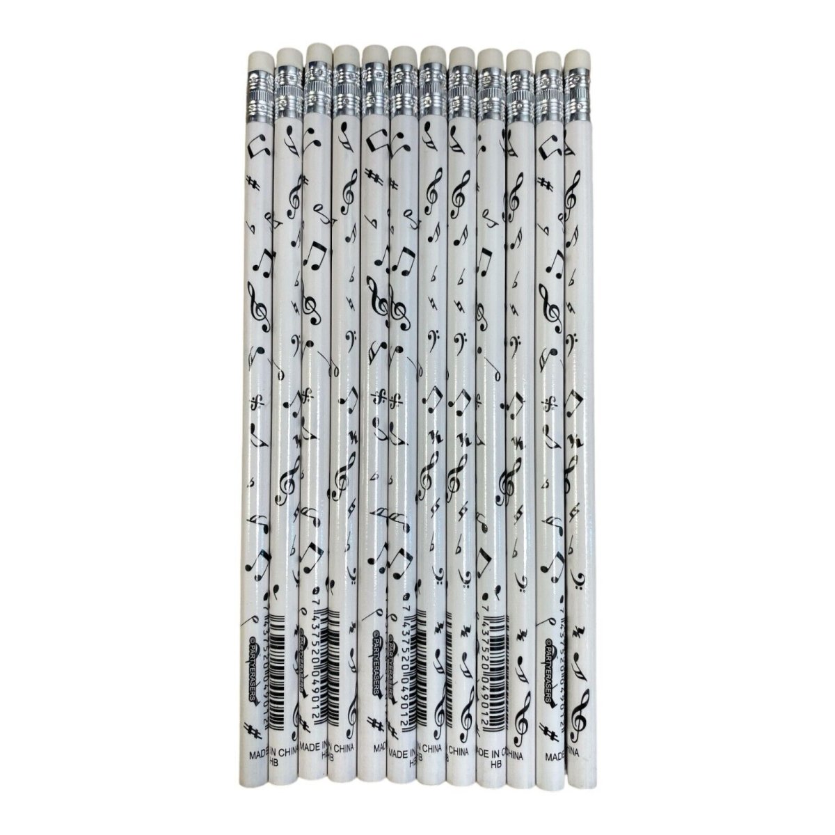 Music Themed HB Pencils (12pcs) Stationery Music Gifts - PartyErasers