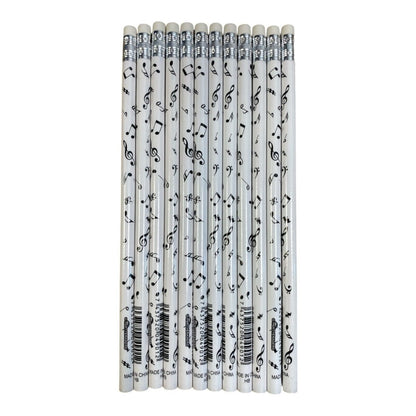 Music Themed HB Pencils (12pcs) Stationery Music Gifts - PartyErasers