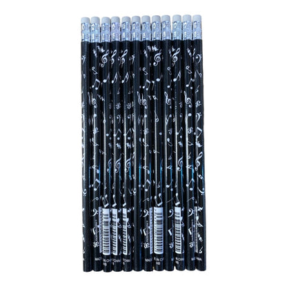 Music Themed HB Pencils (12pcs) Stationery Music Gifts - PartyErasers