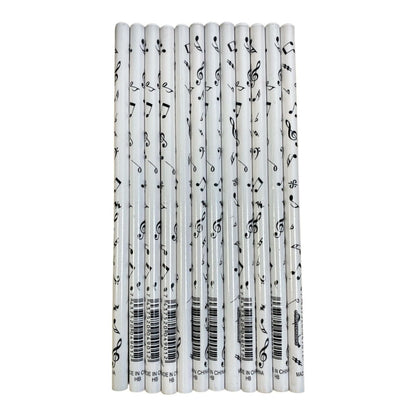 Music Themed HB Pencils (12pcs) Stationery Music Gifts - PartyErasers
