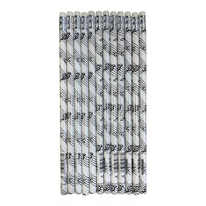 Music Themed HB Pencils (12pcs) Stationery Music Gifts - PartyErasers