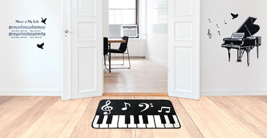 Music Themed Keyboard Design Floor Door Mat - PartyErasers