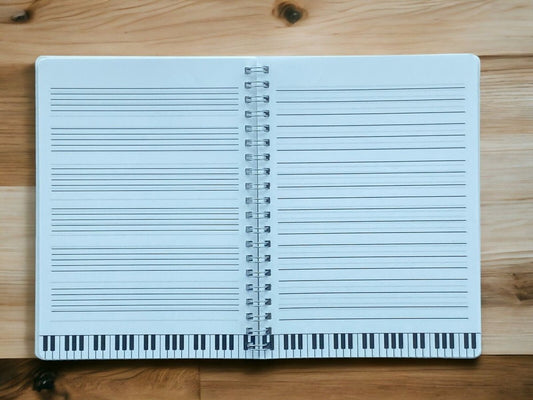 Music Themed Keyboard Design Notebook for Music Student Teacher Gift - PartyErasers