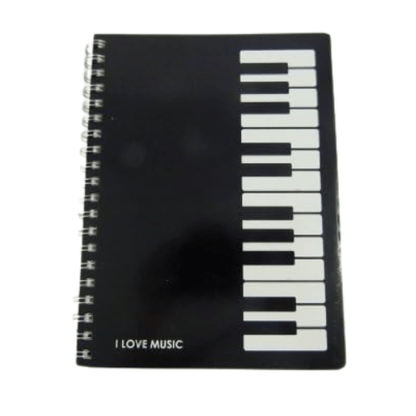 Music Themed Keyboard Design Notebook for Music Student Teacher Gift - PartyErasers