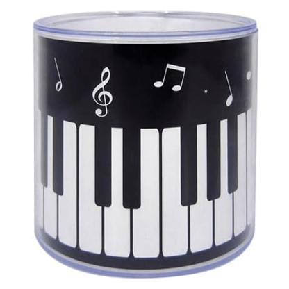 Music Themed Keyboard Design Plastic Pen Pot Pencil Holder Desk Tidy Organizer - PartyErasers