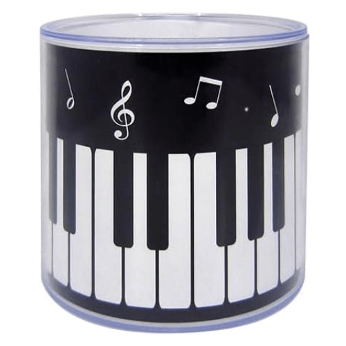 Music Themed Keyboard Design Plastic Pen Pot Pencil Holder Desk Tidy Organizer - PartyErasers