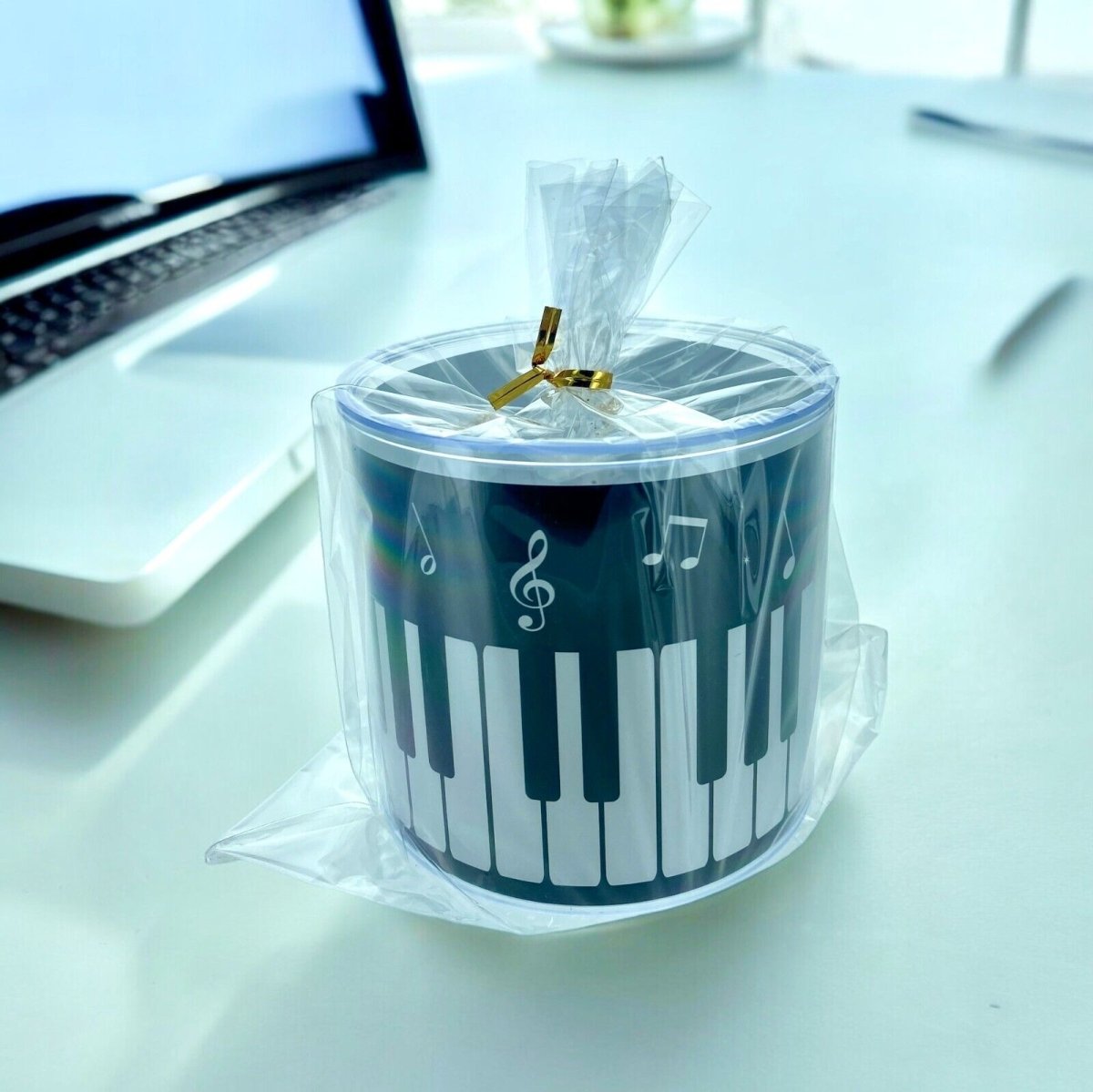 Music Themed Keyboard Design Plastic Pen Pot Pencil Holder Desk Tidy Organizer - PartyErasers