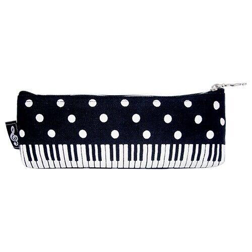 Music Themed Keyboard Piano Design Zipper Pencil Case Make Up Pouch - PartyErasers