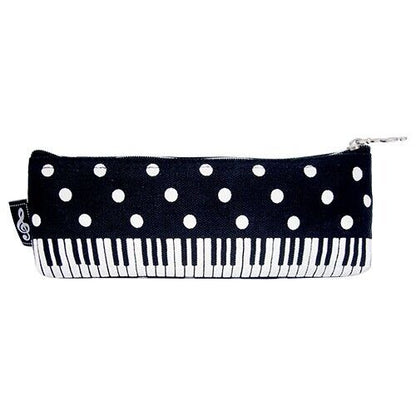 Music Themed Keyboard Piano Design Zipper Pencil Case Make Up Pouch - PartyErasers