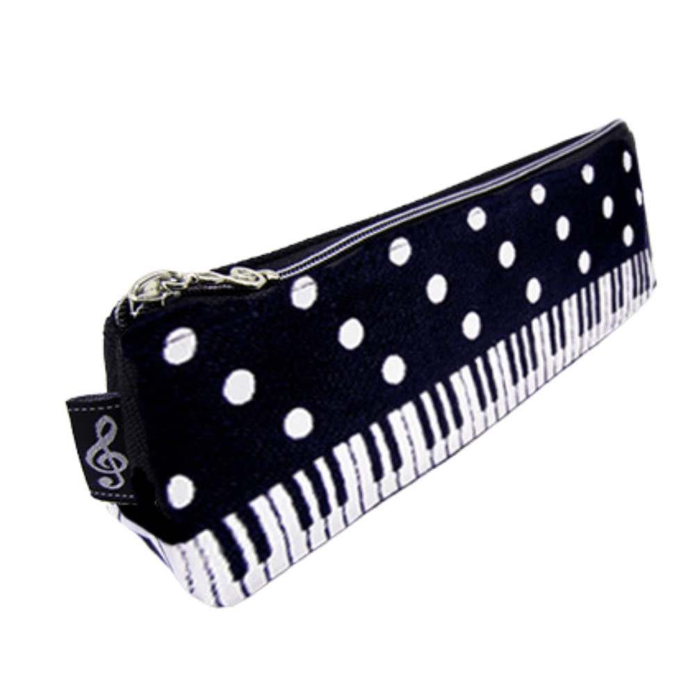 Music Themed Keyboard Piano Design Zipper Pencil Case Make Up Pouch - PartyErasers