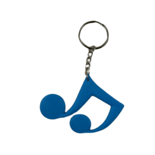 Music Themed Keyrings Keychains - Beam Note (Blue) - PartyErasers