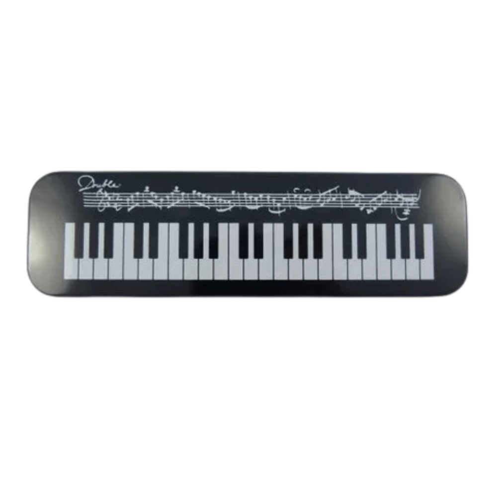 Music Themed Metal Pencil Case Stationery Set with Ruler, Clip, Eraser, Pencil - PartyErasers