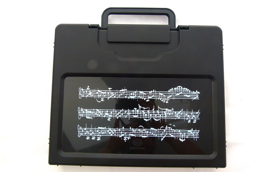 Music Themed Music Score Sheets Design Black Plastic A4 Carry - on File Case/Bag - PartyErasers