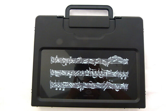 Music Themed Music Score Sheets Design Black Plastic A4 Carry - on File Case/Bag - PartyErasers