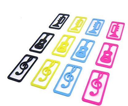 Music Themed Musical Instruments Mini Bookmarks (a Box of 40) - PartyErasers